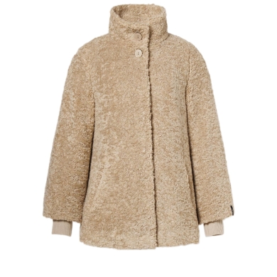 Milo kurtka zimowa (kurtka z pluszu) Olivia z kołnierzem stojącym w kolorze piaskowym dla kobiet