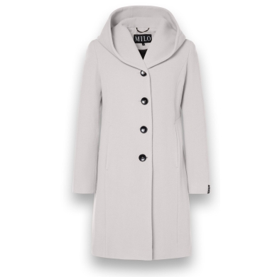 Milo płaszcz zimowy Bella (mieszanka wełny, z kapturem) szary kamień damski