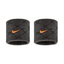 Nike opaska na nadgarstek Dri Fit Swoosh Printed (poliester) 2025 antracytowa - 2 sztuki