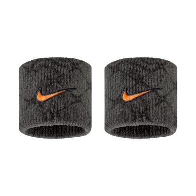 Nike opaska na nadgarstek Dri Fit Swoosh Printed (poliester) 2025 antracytowa - 2 sztuki
