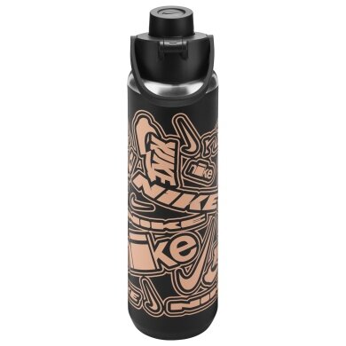 Nike Butelka do picia Recharge Chug Bottle stal nierdzewna czarna/aprykot 709ml