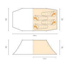 Namiot kempingowy Regatta Montegra - wodoodporny, 2 wejścia, dla 4 osób - ciemnozielony