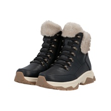 Botki zimowe Rieker W3971-00 (botki z bocznym zamkiem błyskawicznym i podszewką) czarne damskie