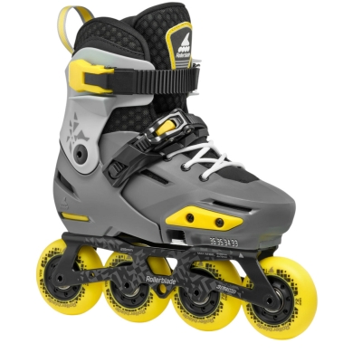 Rolki inline Rollerblade Apex (kółka: 76mm(235), 72mm(210), 68mm(185), łożyska: SG7) szare/żółte dziecięce
