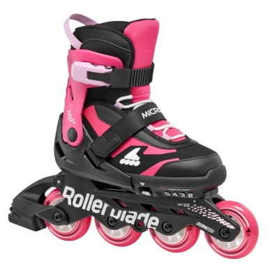 Rolki inline Microblade (kółka: 72mm/80A, łożyska: SG3) czarne/różowe dla dziewczynek