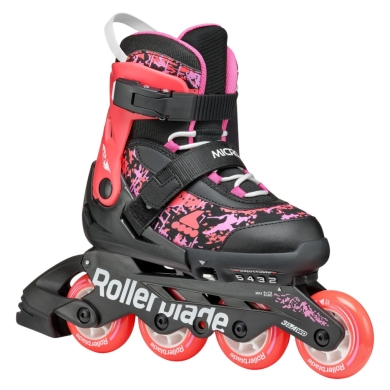 Rolki inline Microblade SL (kółka: 72mm/80A, łożyska: SG3) czarne/koralowe dla dzieci