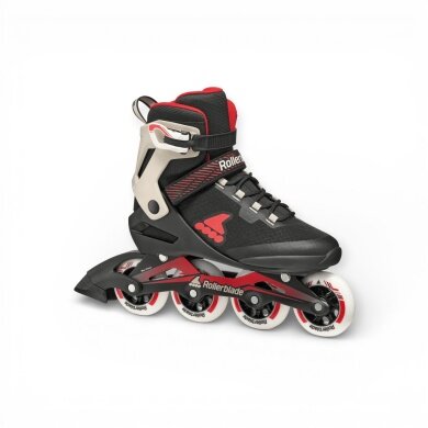 Rolki inline Macroblade 84 (kółka: 84mm/84A, łożyska: SG7) czarne/piaskowe/czerwone męskie