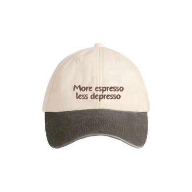 Czapka SWFD Basecap Więcej espresso, mniej depresso Dwukolorowa czapka beżowo-brązowa - 1 sztuka
