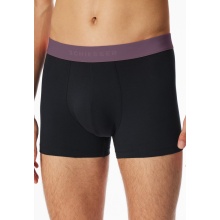 Schiesser bielizna bokserki 95/5 bawełna organiczna z gumką czarna z niebieskim/taupe/fioletowym męskie - 3 sztuki