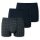 Schiesser bielizna bokserki 95/5 bawełna organiczna ciemnoniebieska w wzory męskie - 3 sztuki