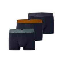 Schiesser bielizna bokserki 95/5 bawełna organiczna z gumką wielokolorowe ciemnoniebieskie męskie - 3 sztuki
