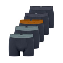 Schiesser bielizna bokserki 95/5 bawełna organiczna z gumką wielokolorowe ciemnoniebieskie męskie - 5 sztuk