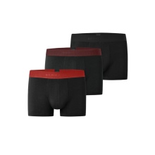 Schiesser bielizna bokserki 95/5 bawełna organiczna z gumką wielokolorowe czarne męskie - 3 sztuki