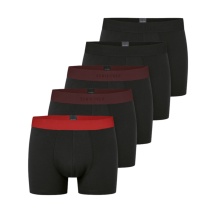 Schiesser bielizna bokserki 95/5 bawełna organiczna z gumką wielokolorowe czarne męskie - 5 sztuk