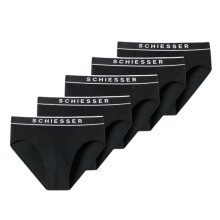 Schiesser bielizna slipy Rio z organicznej bawełny z gumką 95/5 czarne męskie - 5 sztuk