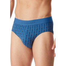 Schiesser bielizna slipy Rio z organicznej bawełny 95/5 wielokolorowe granatowe/niebieskie męskie - 3 sztuki