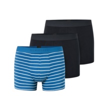 Schiesser bielizna bokserki 95/5 z gumką 910 ciemnoniebieskie/białoniebieskie w paski dla mężczyzn - 3 sztuki
