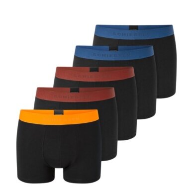 Schiesser bielizna bokserki 95/5 bawełna organiczna z gumką czarna męska - 5 sztuk