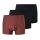 Schiesser bielizna bokserki 95/5 bawełna organiczna wielokolorowe czarne/czerwono-brązowe w paski 924 męskie - 3 sztuki