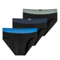 Schiesser bielizna slipy Rio z organicznej bawełny z gumką 95/5 wielokolorowe czarne męskie - 3 sztuki