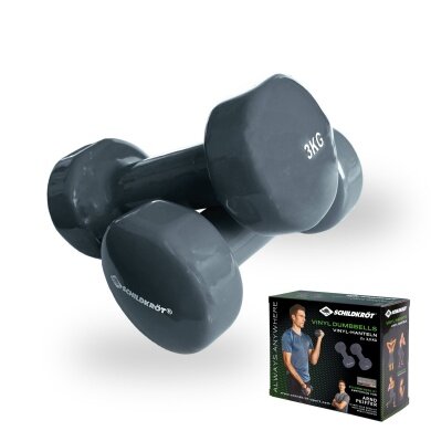 Schildkröt Fitness Hantle winylowe (żelazo/PVC) szare zestaw 2x3,0kg