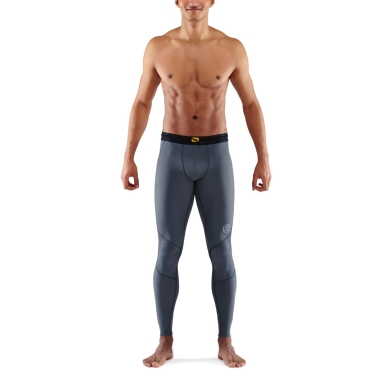 Skins Spodnie Funkcyjne 3-Series Tight Long (dopasowane) w kolorze węgla dla mężczyzn