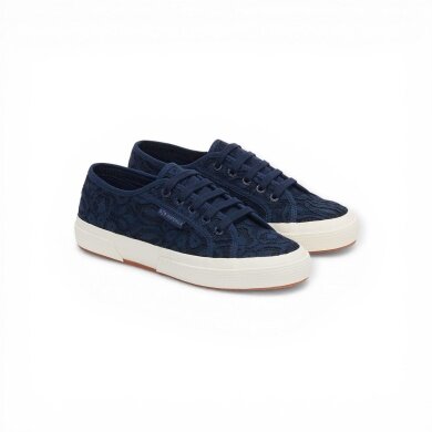 Superga Sneakers Pizzo Macrame 2750 granatowe damskie