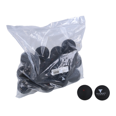 Talbot Torro Squashball (1 czerwony punkt, prędkość średnia) czarny - 25 piłek w polybagu
