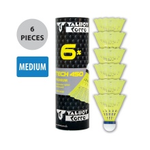 Talbot Torro Piłki do badmintona Tech 450 Nylon żółta puszka 6 szt.