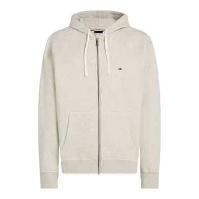 Tommy Hilfiger bluza z kapturem Full Zip Fleece (mieszanka bawełny) o kolorze owsianki mlecznej dla mężczyzn