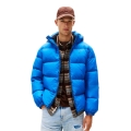 Tommy Jeans zimowa kurtka puchowa Essential Down Jacket EXT z kapturem (ciepła, wodoodporna) indygo niebieska męska