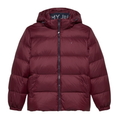 Tommy Jeans Zimowa Kurtka Puchowa Essential Down Jacket EXT z Kapturem (ciepła, wodoodporna) bordowa Męska