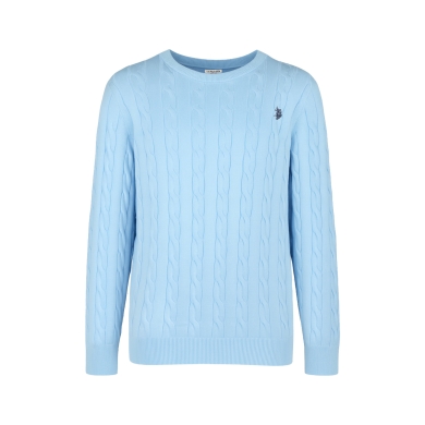U.S. Polo Assn. Sweter R-Neck US16869 (100% bawełna) jasnoniebieski mężczyźni