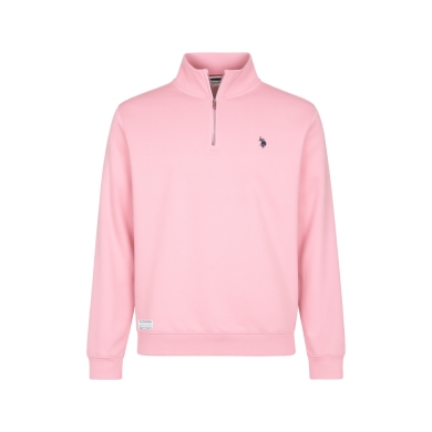 U.S. Polo Assn. Sweter Sweat Half Zip US16953 (100% bawełna) jasnoróżowy mężczyźni