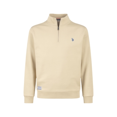 U.S. Polo Assn. Sweter Sweat Half Zip US16953 (100% bawełna) beżowy męski