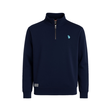 U.S. Polo Assn. Sweter Sweat Half Zip US16953 (100% bawełna) granatowy mężczyźni