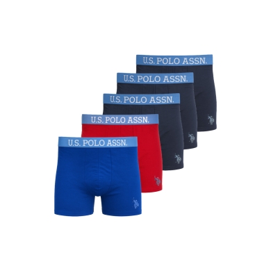 U.S. Polo Assn. Boksershorts US16133 (Bawełna) granatowy/czerwony/niebieski męski - 5 sztuk