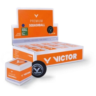 Victor Squashball (niebieska kropka, szybkość szybka) czarny <b>- 12 piłek w kartonie</b>