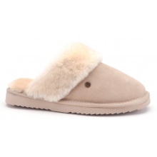 Warmbat kapcie Flurry Suede z wełną merino jasnobrązowe damskie