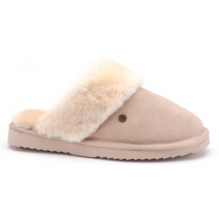 Warmbat kapcie Flurry Suede z wełną merino jasnobrązowe damskie