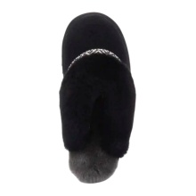 Warmbat kapcie Flurry Suede Tape z wełną merino czarne damskie