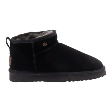 Warmbat buty zimowe Durack z zamszu (wełna merino) czarne damskie
