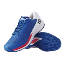 Buty tenisowe Wilson Rush Pro Ace Clay/Sandplatz (stabilność, 2E/szerokie) 2025 niebiesko/białe męskie