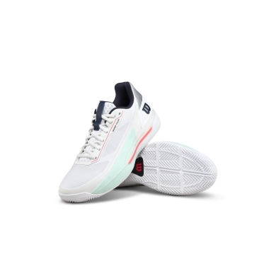 Buty tenisowe Wilson Rush Tour 5.0 na nawierzchnię ceglaną/błotnistą białe/mintowe/koralowe męskie