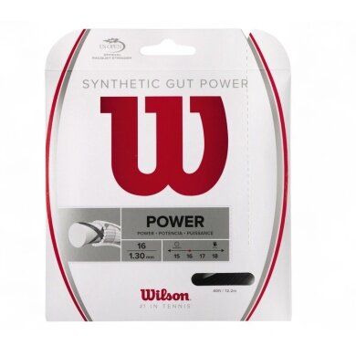 Wilson struna tenisowa Synthetic Gut Power 1.30 (Uniwersalna+Moc) czarna 12m zestaw