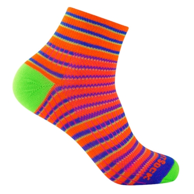 Skarpety sportowe Wrightsock Quarter Coolmesh II (cienkie, oddychające, wygodne) pomarańczowo-niebiesko-zielone - 1 para