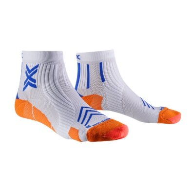Skarpety biegowe X-Socks Run Expert Ankle białe/niebieskie/pomarańczowe męskie - 1 para