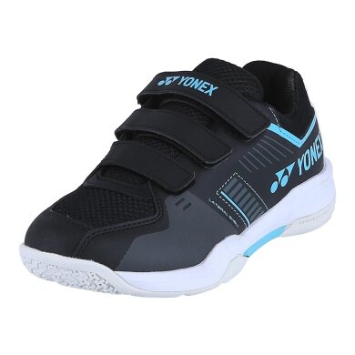 Buty do badmintona Yonex Strider Flow 2025 (rzep) czarne/niebieskie dziecięce