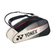 Torba na rakiety Yonex Active (torba na sprzęt, 2 główne komory, komora na buty) czarna/beżowa 6-sztukowa