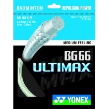 Naciąg z żyłki do badmintona Yonex BG 66 Ultimax biały